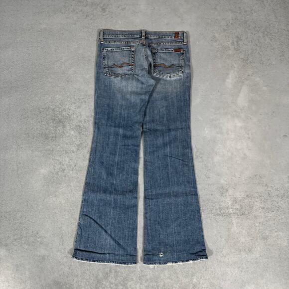 7 For All Mankind Dojo Bootcut Jeans Medium Wash - Size: 28 (31") - Picture 9 of 12